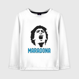 Детский лонгслив хлопок с принтом Maradona Scream в городе Новоалтайск, 100% хлопок | круглый вырез горловины, полуприлегающий силуэт, длина до линии бедер | argentina | maradona | messi | sport | аргентина | гол | диего | марадона | месси | мяч | рука бога | спорт | футбол | чемпион