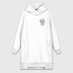 Платье-худи хлопок с принтом Bunny in the pocket в городе Новоалтайск,  |  | bunny | cute | pocket | sweet | заяц | милый | мимишный
