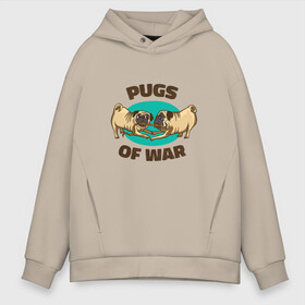 Мужское худи Oversize хлопок с принтом Pugs of War - Мопсы войны в городе Новоалтайск, френч-терри — 70% хлопок, 30% полиэстер. Мягкий теплый начес внутри —100% хлопок | боковые карманы, эластичные манжеты и нижняя кромка, капюшон на магнитной кнопке | art | cute pugs | english | funny art | game | god of war | parody | pug | английская надпись | год оф вар | игра | иллюстрация | канат | милые мопсы | мопс | мопсики | пародия | перетягивание каната | прикол | пуг | пугель | рисунок