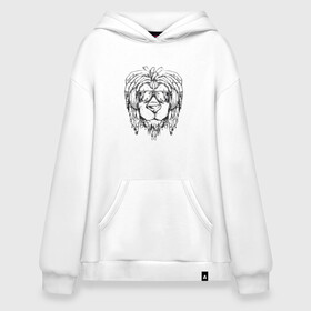 Худи SuperOversize хлопок с принтом Rasta Lion Лев Растаман в городе Новоалтайск, 70% хлопок, 30% полиэстер, мягкий начес внутри | карман-кенгуру, эластичная резинка на манжетах и по нижней кромке, двухслойный капюшон
 | bob marley | dreadlocks | dredds | dreds | lion | lions | pen drawing | rastaman | арт | боб марли | дредды | дредлок | дредлоки | дреды | лев в очках | лев с дредами | лев с наушниками | лев с солнечными очками | львы | рис