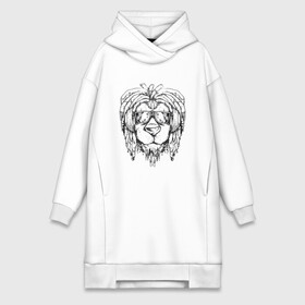 Платье-худи хлопок с принтом Rasta Lion Лев Растаман в городе Новоалтайск,  |  | bob marley | dreadlocks | dredds | dreds | lion | lions | pen drawing | rastaman | арт | боб марли | дредды | дредлок | дредлоки | дреды | лев в очках | лев с дредами | лев с наушниками | лев с солнечными очками | львы | рис