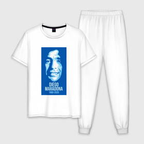 Мужская пижама хлопок с принтом Super Maradona в городе Новоалтайск, 100% хлопок | брюки и футболка прямого кроя, без карманов, на брюках мягкая резинка на поясе и по низу штанин
 | Тематика изображения на принте: argentina | maradona | messi | sport | аргентина | гол | диего | марадона | месси | мяч | рука бога | спорт | футбол | чемпион