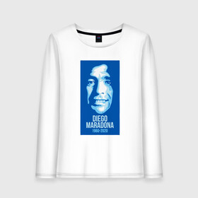 Женский лонгслив хлопок с принтом Super Maradona в городе Новоалтайск, 100% хлопок |  | argentina | maradona | messi | sport | аргентина | гол | диего | марадона | месси | мяч | рука бога | спорт | футбол | чемпион