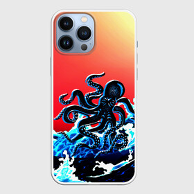 Чехол для iPhone 13 Pro Max с принтом Кракен в Море | Градиент в городе Новоалтайск,  |  | Тематика изображения на принте: animal | beast | fade | kraken | monster | moon | ocean | octopus | sea | water | waves | вода | волны | градиент | животные | звери | кракен | луна | монстр | море | океан | осьминог | рыбы | щупальца