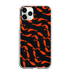Чехол для iPhone 11 Pro матовый с принтом Красные рыбки в городе Новоалтайск, Силикон |  | fish | красные | море | морские | на черном | паттерн | рыба | рыбки | рыбы