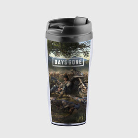 Термокружка-непроливайка с принтом Days gone Дикон и толпа фриков в городе Новоалтайск, внутренняя часть — пищевой пластик, наружная часть — прозрачный пластик, между ними — полиграфическая вставка с рисунком | объем — 350 мл, герметичная крышка | action | animals | days gone | deacon | gamer | games | nextgen | pandemic | pc | player | playstation | ps 5 | steam | top | valve | weapon | xbox | zombie | валв | видео игры | животные | жизнь после | зомби | игрок | иксбокс | некстген | оружи