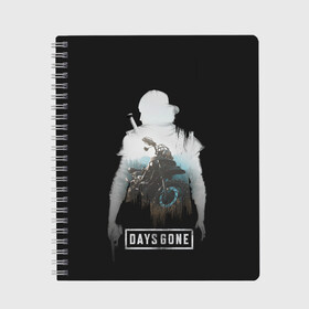 Тетрадь с принтом Days gone силуэт Дикона в городе Новоалтайск, 100% бумага | 48 листов, плотность листов — 60 г/м2, плотность картонной обложки — 250 г/м2. Листы скреплены сбоку удобной пружинной спиралью. Уголки страниц и обложки скругленные. Цвет линий — светло-серый
 | Тематика изображения на принте: action | animals | days gone | deacon | gamer | games | nextgen | pandemic | pc | player | playstation | ps 5 | steam | top | valve | weapon | xbox | zombie | валв | видео игры | животные | жизнь после | зомби | игрок | иксбокс | некстген | оружи
