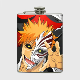 Фляга с принтом Bleach, Ичиго Куросаки в городе Новоалтайск, металлический корпус | емкость 0,22 л, размер 125 х 94 мм. Виниловая наклейка запечатывается полностью | bleach | hollow | ichigo | аниме | блич | ичиго куросаки | манга | маска | пустой