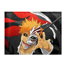 Обложка для студенческого билета с принтом Bleach, Ичиго Куросаки в городе Новоалтайск, натуральная кожа | Размер: 11*8 см; Печать на всей внешней стороне | bleach | hollow | ichigo | аниме | блич | ичиго куросаки | манга | маска | пустой