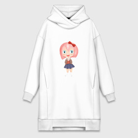 Платье-худи хлопок с принтом Sayori в городе Новоалтайск,  |  | dokidoki | dokidokiliteratureclub | sayori | девочка с розовыми волосами | милая девочка