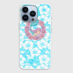 Чехол для iPhone 13 Pro с принтом Русалочка и цветы в городе Новоалтайск,  |  | Тематика изображения на принте: flowers | mermaid | морская | русалка | русалочка | ундина | цветы