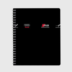 Тетрадь с принтом AUDI | АУДИ | QUATTRO (+с) (Z) в городе Новоалтайск, 100% бумага | 48 листов, плотность листов — 60 г/м2, плотность картонной обложки — 250 г/м2. Листы скреплены сбоку удобной пружинной спиралью. Уголки страниц и обложки скругленные. Цвет линий — светло-серый
 | audi | auto | autosport | perfomance | quattro | rs | sport | авто | авто спорт | автомобиль | автомобильные | автоспорт | ауди | бренд | кватро | марка | машины | перфоманс | рс | спорт