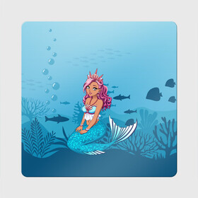 Магнит виниловый Квадрат с принтом Mermaid | Русалка | Русалочка в городе Новоалтайск, полимерный материал с магнитным слоем | размер 9*9 см, закругленные углы | Тематика изображения на принте: mermaid | naiad | nymph | rusalka | ведява | водяница | восточнославянская мифология | дух | лесовица | мифология | морская дева | нимфа | русал | русалии | русалка | русалочка | ундина | фараонка