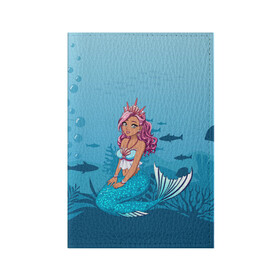 Обложка для паспорта матовая кожа с принтом Mermaid | Русалка | Русалочка в городе Новоалтайск, натуральная матовая кожа | размер 19,3 х 13,7 см; прозрачные пластиковые крепления | Тематика изображения на принте: mermaid | naiad | nymph | rusalka | ведява | водяница | восточнославянская мифология | дух | лесовица | мифология | морская дева | нимфа | русал | русалии | русалка | русалочка | ундина | фараонка