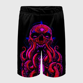 Детские спортивные шорты 3D с принтом Череп Осьминог Octopus Skull в городе Новоалтайск,  100% полиэстер
 | пояс оформлен широкой мягкой резинкой, ткань тянется
 | animal | beast | kraken | monster | ocean | octopus | sea | skull | water | waves | вода | животные | звери | кракен | монстр | море | океан | осьминог | рыбы | череп | щупальца