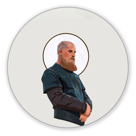 Коврик для мышки круглый с принтом Ragnarr Saint в городе Новоалтайск, резина и полиэстер | круглая форма, изображение наносится на всю лицевую часть | viking | vikings | альфред великий | аслауг | викинг | викинги | конунг | лагерта | один | рагнар лодброк | сериал | сериалы | харальд