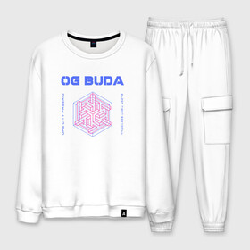 Мужской костюм хлопок с принтом OG BUDA | ОПГ СИТИ | FREERIO | SEXY DRILL в городе Новоалтайск, 100% хлопок | на свитшоте круглая горловина, мягкая резинка по низу. Брюки заужены к низу, на них два вида карманов: два “обычных” по бокам и два объемных, с клапанами, расположенные ниже линии бедра. Брюки с мягкой трикотажной резинкой на поясе и по низу штанин. В поясе для дополнительного комфорта — широкие завязки | Тематика изображения на принте: budaog | drill | freerio | luv | mayot | melon | music | og buda | ogbuda | soda | буда | дрилл | оджи | опг | оуджи | сити | трэп | тюмень