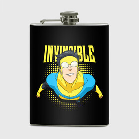 Фляга с принтом Invincible в городе Новоалтайск, металлический корпус | емкость 0,22 л, размер 125 х 94 мм. Виниловая наклейка запечатывается полностью | invincible | комикс | марк грейсон | мультсериал | неуязвимый | супергерой