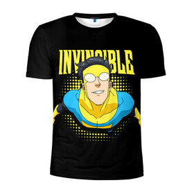 Мужская футболка 3D спортивная с принтом Invincible в городе Новоалтайск, 100% полиэстер с улучшенными характеристиками | приталенный силуэт, круглая горловина, широкие плечи, сужается к линии бедра | invincible | комикс | марк грейсон | мультсериал | неуязвимый | супергерой