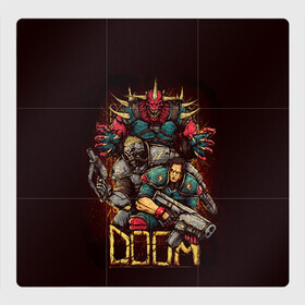 Магнитный плакат 3Х3 с принтом DOOM в городе Новоалтайск, Полимерный материал с магнитным слоем | 9 деталей размером 9*9 см | Тематика изображения на принте: blood | cybersport | demons | doom | eternal | game | monster | pc | playstation | shooting | демоны | дум | игры | киперспорт | кровь | монстры | стрелялки | шутер