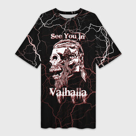 Платье-футболка 3D с принтом Ragnarr в городе Новоалтайск,  |  | odin | odinn | see you in valhalla | viking | vikings | вальхала | вальхалла | викинг | викинги | до встречи в вальхалле | кельт | кельтский узор | лик | один | рагнар | рагнар лодброк | символ | символ викингов | символика
