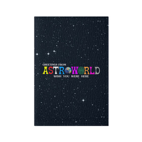 Обложка для паспорта матовая кожа с принтом Astroworld в городе Новоалтайск, натуральная матовая кожа | размер 19,3 х 13,7 см; прозрачные пластиковые крепления | Тематика изображения на принте: astroworld | music | travis scott | музыка | трэвис скотт