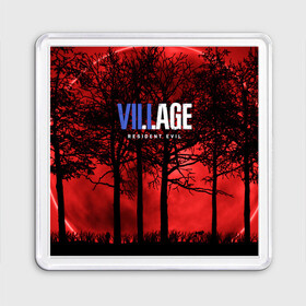 Магнит 55*55 с принтом Resident Evil Village в городе Новоалтайск, Пластик | Размер: 65*65 мм; Размер печати: 55*55 мм | Тематика изображения на принте: horror | resident evil | resident evil 8 | village | виладж | виллейдж | деревня | игры | логотипы игр | резидент ивел | резидент ивел виладж | резидент эвил | хоррор