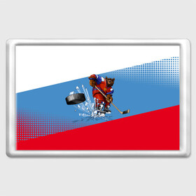 Магнит 45*70 с принтом Русский хоккей в городе Новоалтайск, Пластик | Размер: 78*52 мм; Размер печати: 70*45 | Тематика изображения на принте: art | bear | flag | hockey | puck | russia | sport | stick | symbols | арт | клюшка | медведь | россия | символика | спорт | флаг | хоккей | шайба