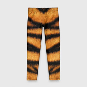Детские леггинсы 3D с принтом Tiger Wool в городе Новоалтайск, полиэстер 85%, спандекс 15% | эластичный пояс, зауженный крой | animal | skin | tiger | wool | тигр