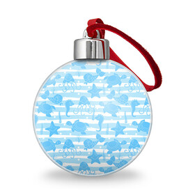 Ёлочный шар с принтом Морские жители в городе Новоалтайск, Пластик | Диаметр: 77 мм | ocean spirit | дух океана | жители | звезда | конек | медуза | мир | море | морская | морские | морской | подводный | рыбы | черепаха