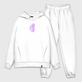 Мужской костюм хлопок OVERSIZE с принтом Purple heart в городе Новоалтайск,  |  | анатомия | иероглифы | надпись на японском | орган | сердце | человек