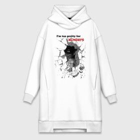 Платье-худи хлопок с принтом I m too Pretty for Mondeys в городе Новоалтайск,  |  | attack on titan | mondey | атака титанов | для понедельников | слишком хорошо