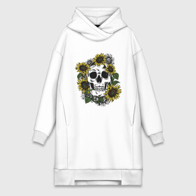 Платье-худи хлопок с принтом Мой стиль   подсолнух в городе Новоалтайск,  |  | skull | подсолнух | романтика | цветок | череп