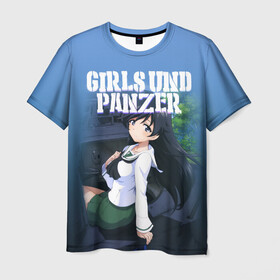 Мужская футболка 3D с принтом Girls und Panzer в городе Новоалтайск, 100% полиэфир | прямой крой, круглый вырез горловины, длина до линии бедер | darjeeling | girls und panzer | girls und panzer правда | дарджилинг | девочки и танки | девушки и танки | катюша | нисидзуми михо | правда | танки