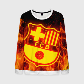 Мужской свитшот 3D с принтом FC BARCELONA FIRE ОГОНЬ в городе Новоалтайск, 100% полиэстер с мягким внутренним слоем | круглый вырез горловины, мягкая резинка на манжетах и поясе, свободная посадка по фигуре | barca | fc barcelona | football | sport | uefa | английская премьер лига. | барса | лига финал | матч | спорт | уефа | финал | фк барселона | футбол