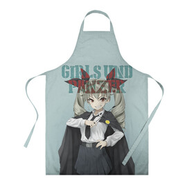 Фартук 3D с принтом Girls und Panzer в городе Новоалтайск, 100% полиэстер | общий размер — 65 х 85 см, ширина нагрудника — 26 см, горловина — 53 см, длина завязок — 54 см, общий обхват в поясе — 173 см. Принт на завязках и на горловине наносится с двух сторон, на основной части фартука — только с внешней стороны | darjeeling | girls und panzer | girls und panzer правда | дарджилинг | девочки и танки | девушки и танки | катюша | нисидзуми михо | правда | танки