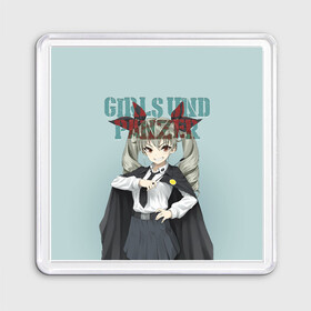 Магнит 55*55 с принтом Girls und Panzer в городе Новоалтайск, Пластик | Размер: 65*65 мм; Размер печати: 55*55 мм | Тематика изображения на принте: darjeeling | girls und panzer | girls und panzer правда | дарджилинг | девочки и танки | девушки и танки | катюша | нисидзуми михо | правда | танки