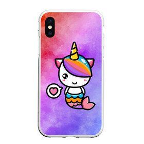 Чехол для iPhone XS Max матовый с принтом Русалка Единорог (Z) в городе Новоалтайск, Силикон | Область печати: задняя сторона чехла, без боковых панелей | Тематика изображения на принте: mermaid | naiad | nymph | rusalka | unicorn | ведява | водяница | восточнославянская мифология | дух | единорог | лесовица | мифология | морская дева | нимфа | русал | русалии | русалка | русалочка | ундина | фараонка