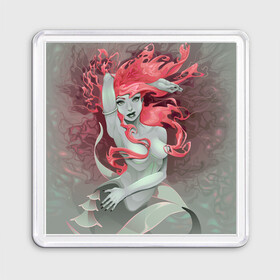Магнит 55*55 с принтом Красивая русалочка Beautiful mermaid в городе Новоалтайск, Пластик | Размер: 65*65 мм; Размер печати: 55*55 мм | mermaid | naiad | nymph | rusalka | ведява | водяница | восточнославянская мифология | дух | лесовица | мифология | морская дева | нимфа | русал | русалии | русалка | русалочка | ундина | фараонка