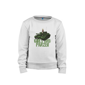 Детский свитшот хлопок с принтом Girls und Panzer св Глориана в городе Новоалтайск, 100% хлопок | круглый вырез горловины, эластичные манжеты, пояс и воротник | darjeeling | girls und panzer | girls und panzer правда | дарджилинг | девочки и танки | девушки и танки | катюша | нисидзуми михо | правда | танки