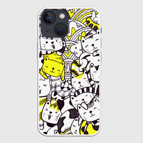 Чехол для iPhone 13 mini с принтом Котики в городе Новоалтайск,  |  | арт | графика | животные | звери | коты | кошки