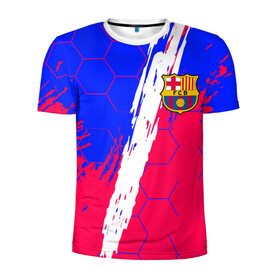 Мужская футболка 3D спортивная с принтом FC BARCELONA ФК БАРСЕЛОНА в городе Новоалтайск, 100% полиэстер с улучшенными характеристиками | приталенный силуэт, круглая горловина, широкие плечи, сужается к линии бедра | barca | fc barcelona | football | sport | uefa | английская премьер лига. | барса | лига финал | матч | спорт | уефа | финал | фк барселона | футбол