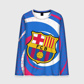 Мужской лонгслив 3D с принтом FC BARCELONA ФК БАРСЕЛОНА в городе Новоалтайск, 100% полиэстер | длинные рукава, круглый вырез горловины, полуприлегающий силуэт | barca | fc barcelona | football | sport | uefa | английская премьер лига. | барса | лига финал | матч | спорт | уефа | финал | фк барселона | футбол