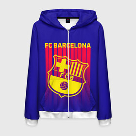 Мужская толстовка 3D на молнии с принтом FC BARCELONA ФК БАРСЕЛОНА в городе Новоалтайск, 100% полиэстер | длина до линии бедра, манжеты и пояс оформлены мягкой тканевой резинкой, двухслойный капюшон со шнурком для регулировки, спереди молния, по бокам два кармана | barca | fc barcelona | football | sport | uefa | английская премьер лига. | барса | лига финал | матч | спорт | уефа | финал | фк барселона | футбол