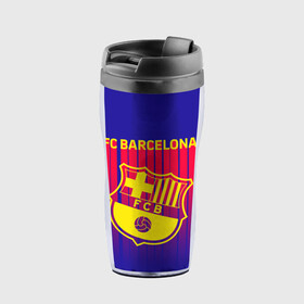 Термокружка-непроливайка с принтом FC BARCELONA ФК БАРСЕЛОНА в городе Новоалтайск, внутренняя часть — пищевой пластик, наружная часть — прозрачный пластик, между ними — полиграфическая вставка с рисунком | объем — 350 мл, герметичная крышка | Тематика изображения на принте: barca | fc barcelona | football | sport | uefa | английская премьер лига. | барса | лига финал | матч | спорт | уефа | финал | фк барселона | футбол