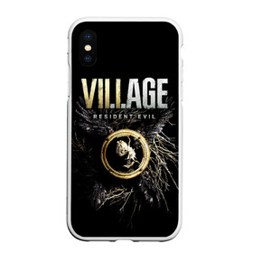 Чехол для iPhone XS Max матовый с принтом Resident Evil Village в городе Новоалтайск, Силикон | Область печати: задняя сторона чехла, без боковых панелей | resident evil village | деревня | игры | итан уинтерс | крылья | обитиель зла | перья | ужасы