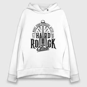 Женское худи Oversize хлопок с принтом HARD ROCK в городе Новоалтайск, френч-терри — 70% хлопок, 30% полиэстер. Мягкий теплый начес внутри —100% хлопок | боковые карманы, эластичные манжеты и нижняя кромка, капюшон на магнитной кнопке | hard | heavy | metal | music | rock | гитара | музыка | рок | тяжелый