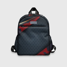 Детский рюкзак 3D с принтом 3D Dark red  black в городе Новоалтайск, 100% полиэстер | лямки с регулируемой длиной, сверху петелька, чтобы рюкзак можно было повесить на вешалку. Основное отделение закрывается на молнию, как и внешний карман. Внутри дополнительный карман. По бокам два дополнительных кармашка | Тематика изображения на принте: 3d | 3д | sport | абстракция | линии | паттерн | соты | спортивный стиль | текстуры