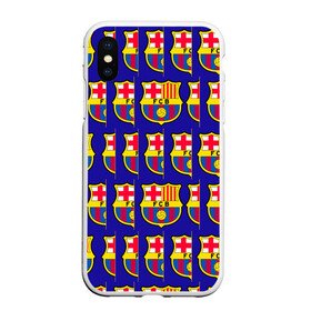 Чехол для iPhone XS Max матовый с принтом ФК БАРСЕЛОНА PATTERN УЗОР в городе Новоалтайск, Силикон | Область печати: задняя сторона чехла, без боковых панелей | barca | fc barcelona | football | sport | uefa | английская премьер лига. | барса | лига финал | матч | спорт | уефа | финал | фк барселона | футбол
