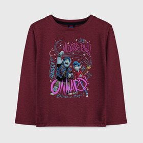 Детский лонгслив хлопок с принтом Onward | Wizards Rule! в городе Новоалтайск, 100% хлопок | круглый вырез горловины, полуприлегающий силуэт, длина до линии бедер | barley | barley lightfoot | disney | ian | ian lightfoot | onward | pixar | vdzabma | айан | айан лайтфут | барли | барли лайтфут | вперёд | дисней | пиксар